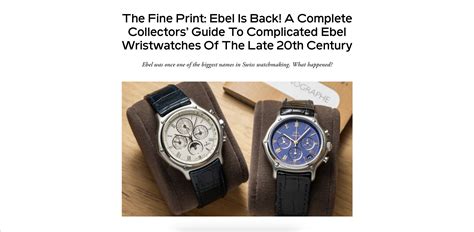 The Fine Print: Ebel Is Back! A Complete Collectors’ Guide To 